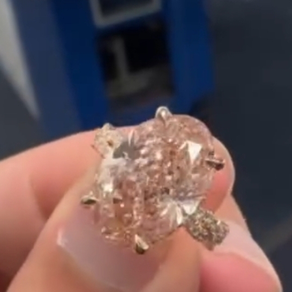 7.27ct 14k Rose Gold Custom Designed Pink Lab Diamond Engagement Ring Size 5 ✨💍 - Picture 9 of 10